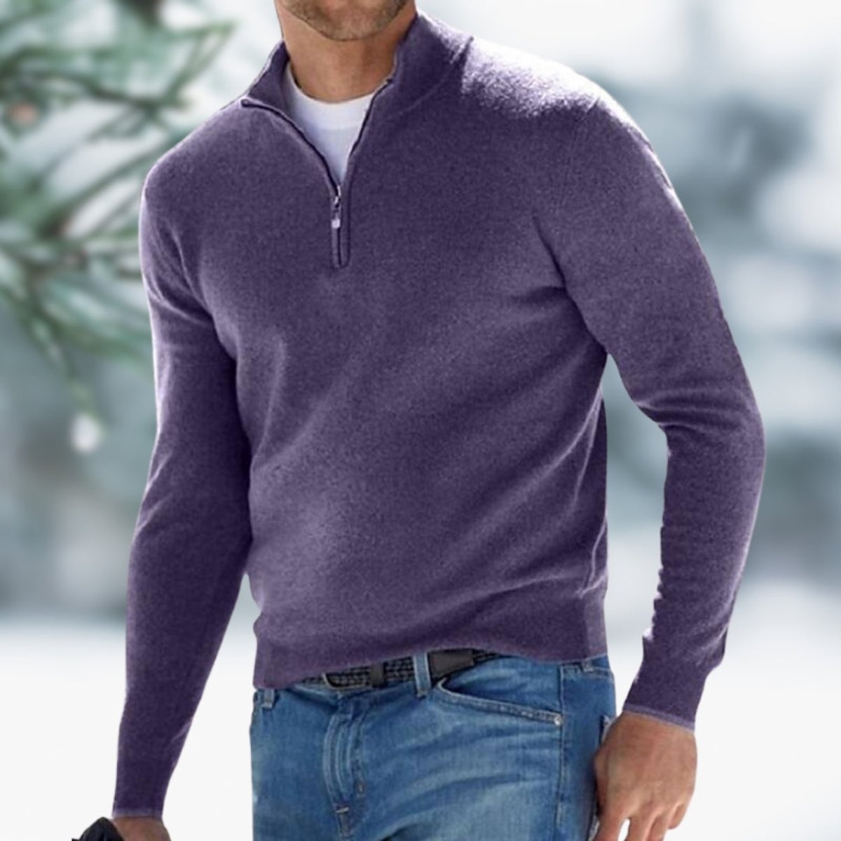 Aiden | Men's Quarter-Zip Soft Knit Sweater 10
