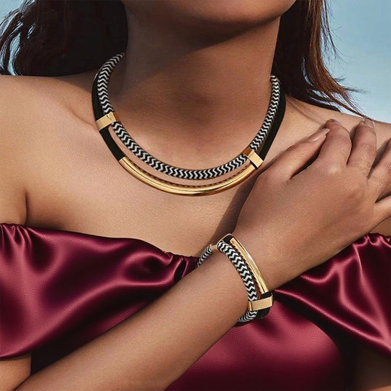 Braided Necklace and Bracelet Set | Women's Jewelry Accessories 5