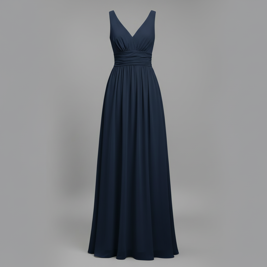 Elegant V-hals Sommerkjole | Ærmeløs Midikjole 8