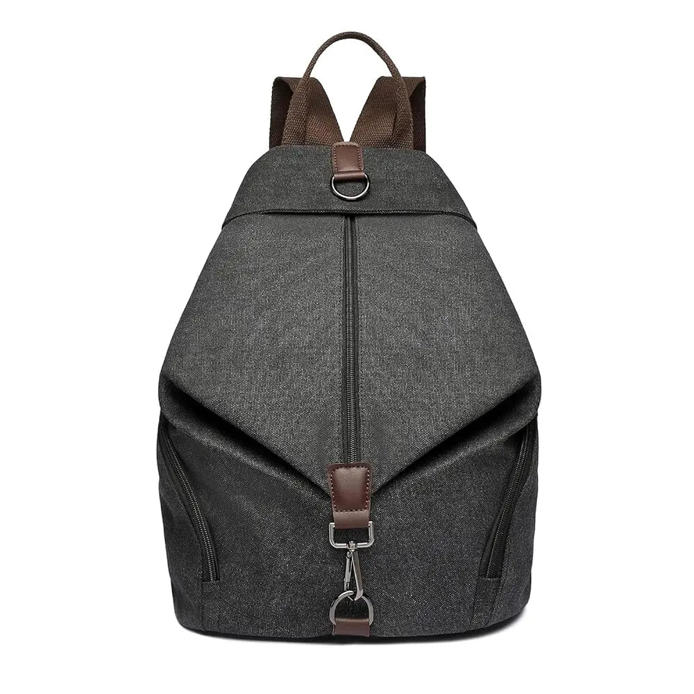 KONO Vintage Lærredsrygsæk til Kvinder | Stor Daypack Skuldertaske 8