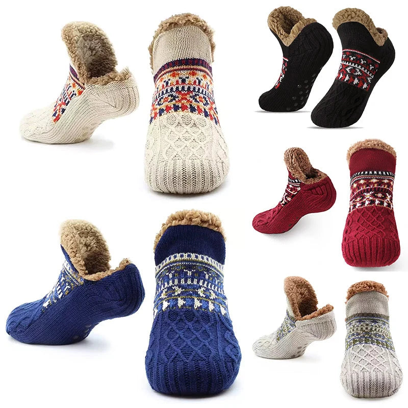 Men's Winter Knit Slipper Socks | Ankle Height Non-Slip 6