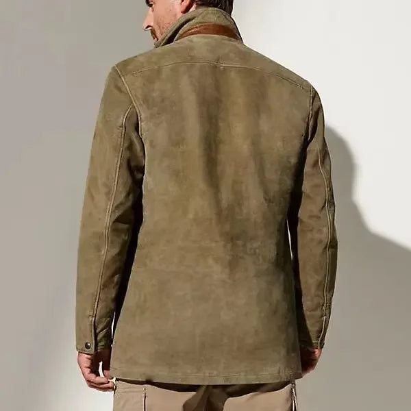 Vintage Suede Coat | Tailored Vegan Suede Outerwear 5