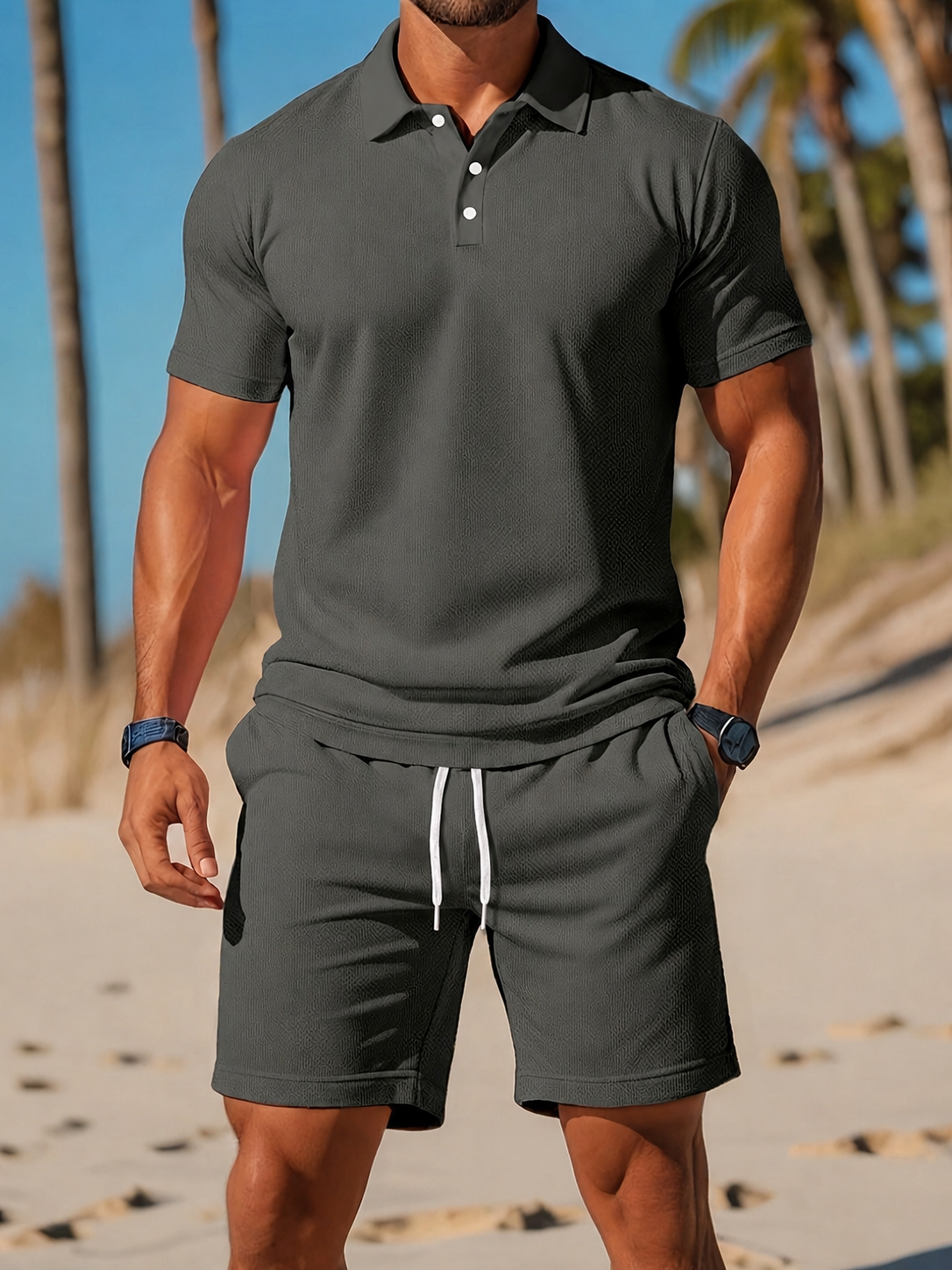 Afslappet Herresæt | Poloshirt og Shorts 5
