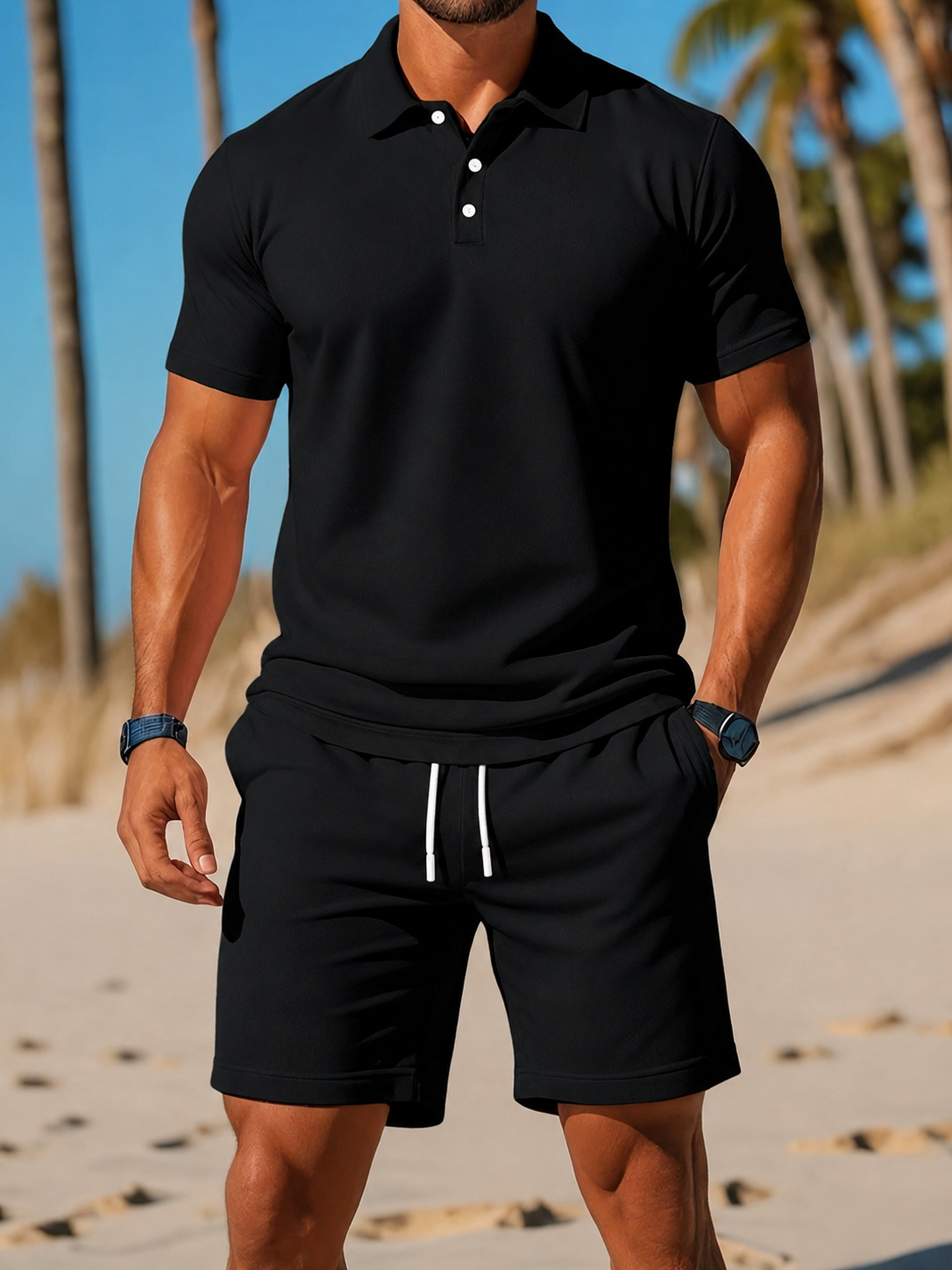 Afslappet Herresæt | Poloshirt og Shorts 6