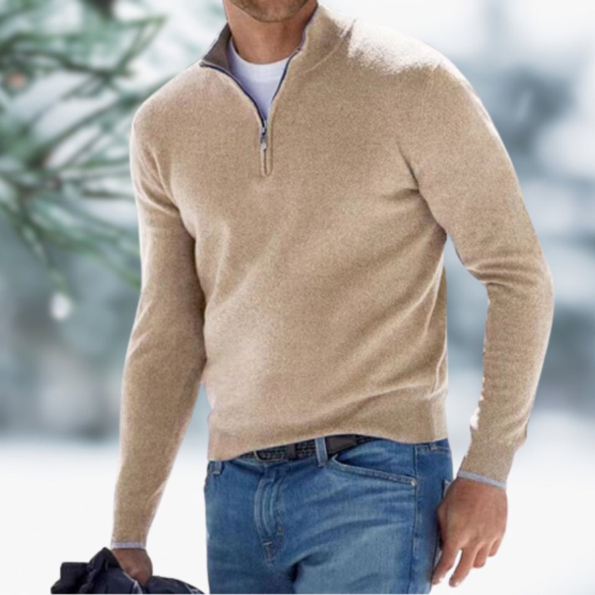 Aiden | Men's Quarter-Zip Soft Knit Sweater 4