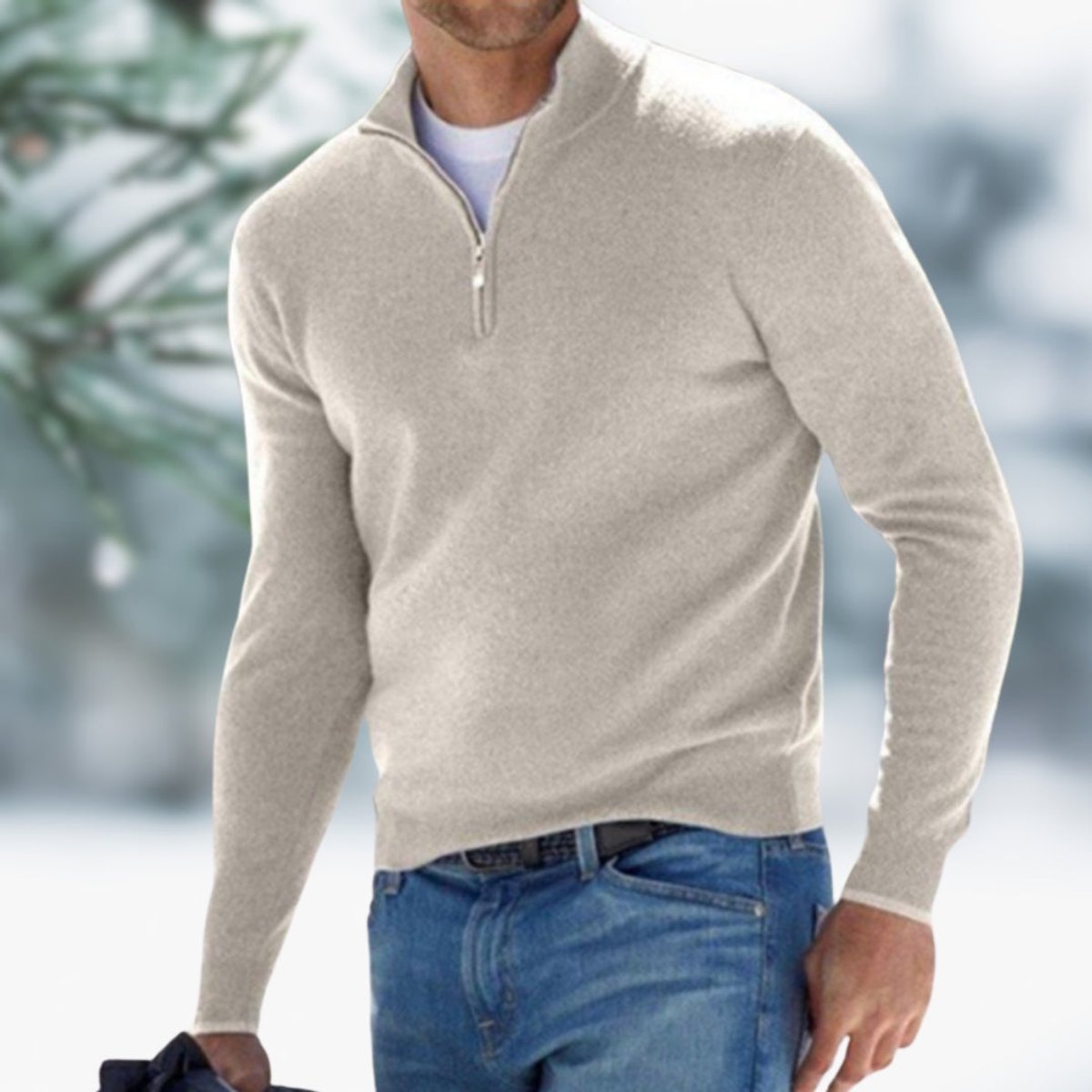 Aiden | Men's Quarter-Zip Soft Knit Sweater 5