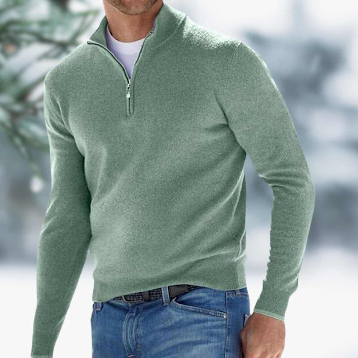 Aiden | Men's Quarter-Zip Soft Knit Sweater 6