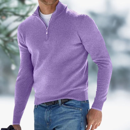 Aiden | Men's Quarter-Zip Soft Knit Sweater 8