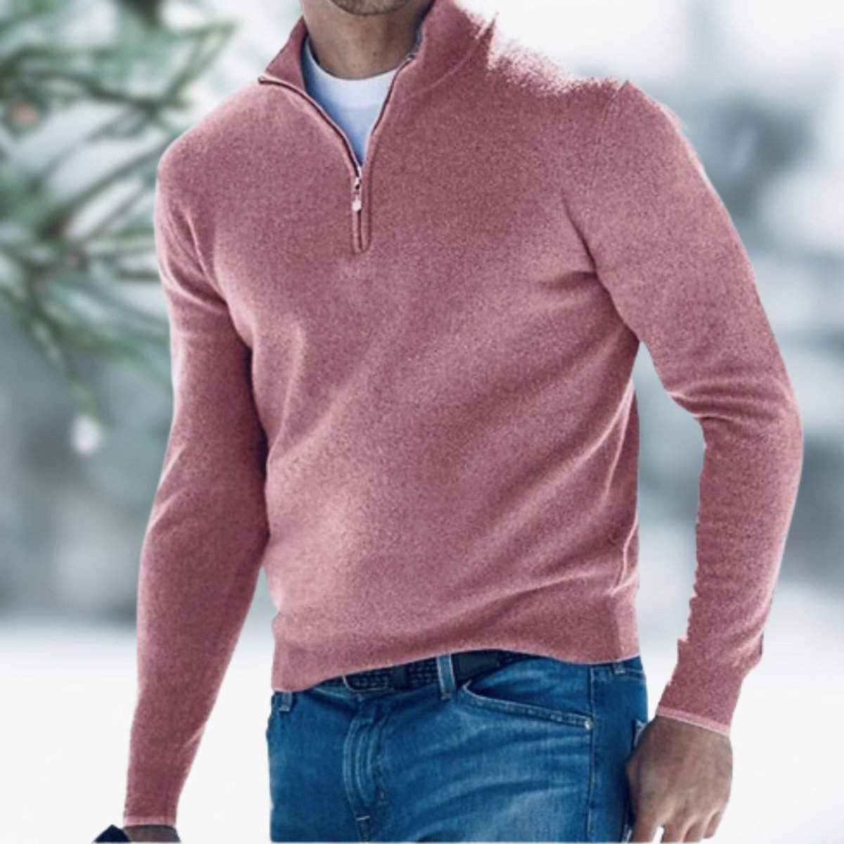 Aiden | Men's Quarter-Zip Soft Knit Sweater 9