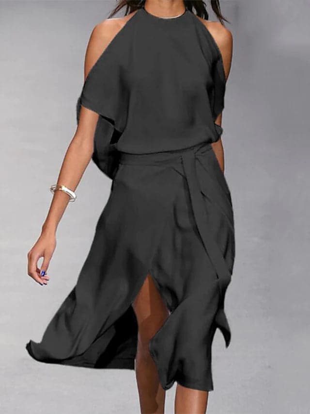 Aitana | Kvinders Off-Shoulder Midikjole med Flydende Snit 1