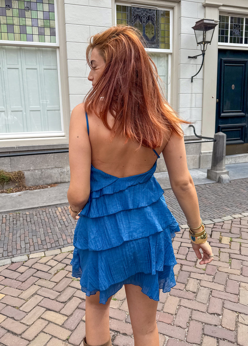 Asymmetrisk Mini Kjole med Flæser | Sommerkjole til Kvinder 4