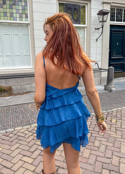 Asymmetrisk Mini Kjole med Flæser | Sommerkjole til Kvinder 4