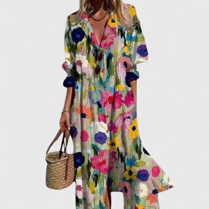 Boho Sommerkjole | Elegant Kvindekjole i Livlige Farver 2