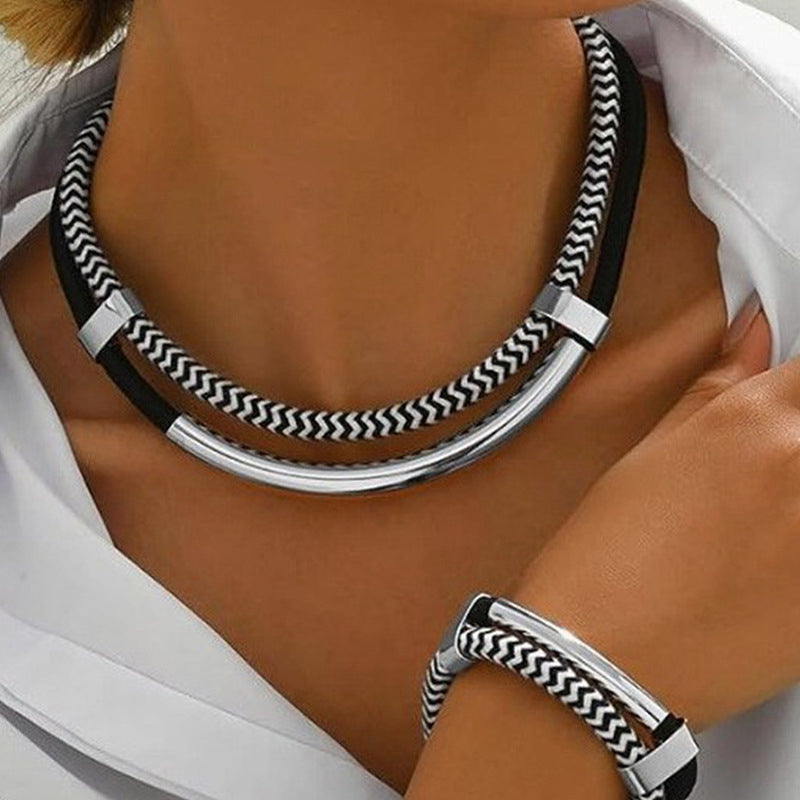 Braided Necklace and Bracelet Set | Women's Jewelry Accessories 1