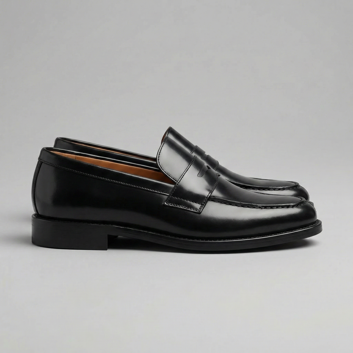 Brown Leather Penny Loafers | Men's Casual Slip-On Shoes 1
