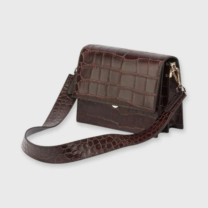 Crocodile Print Shoulder Bag Compact Elegant Design 3