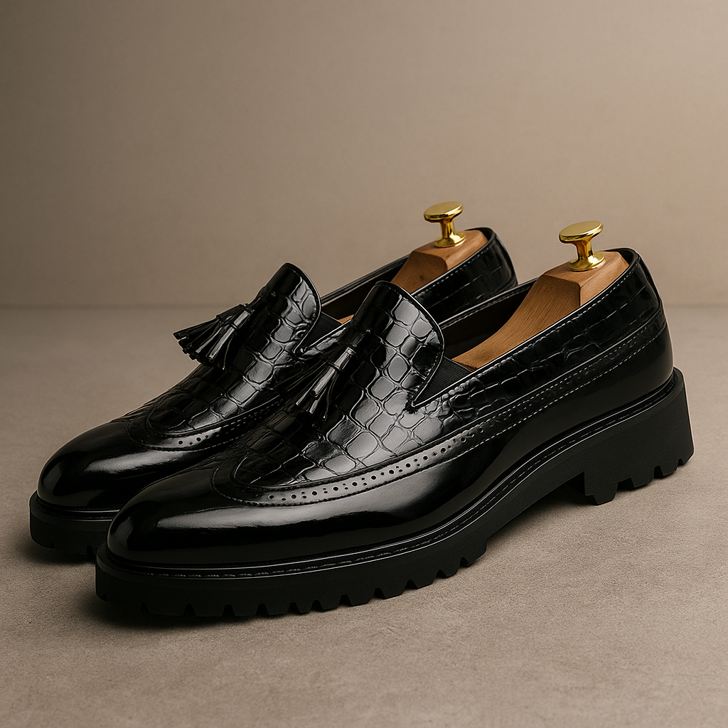 Dalton Croc-Embossed Tassel Loafers | Men's Slip-On Shoes 2