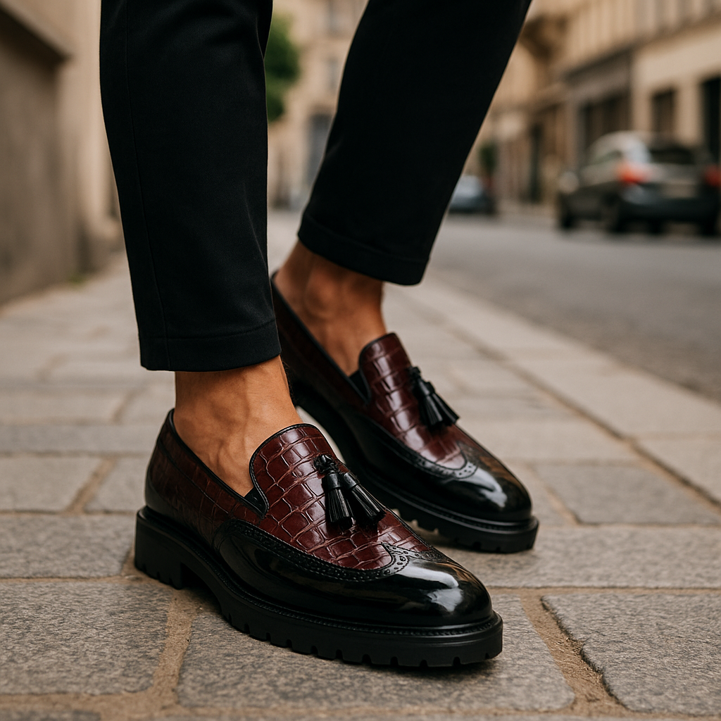 Dalton Croc-Embossed Tassel Loafers | Men's Slip-On Shoes 4