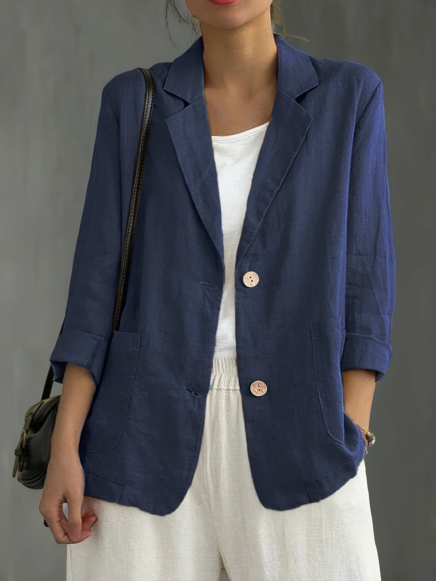 Dameblazer Med To-Knaps Design | Elegant Kontorjakke 1
