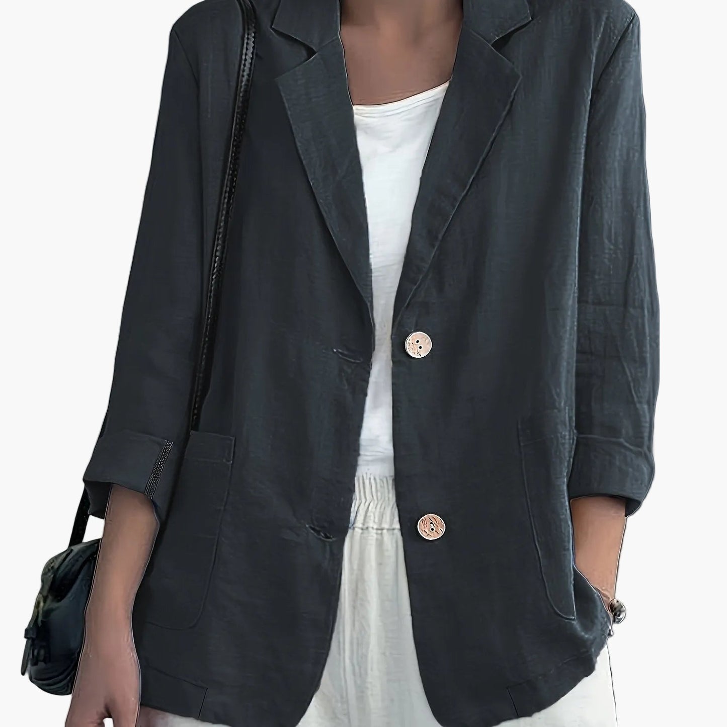 Dameblazer Med To-Knaps Design | Elegant Kontorjakke 10