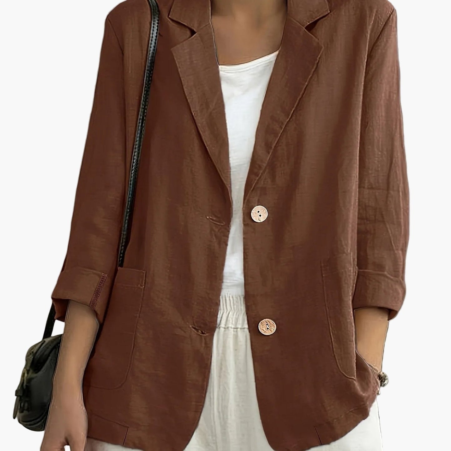 Dameblazer Med To-Knaps Design | Elegant Kontorjakke 11