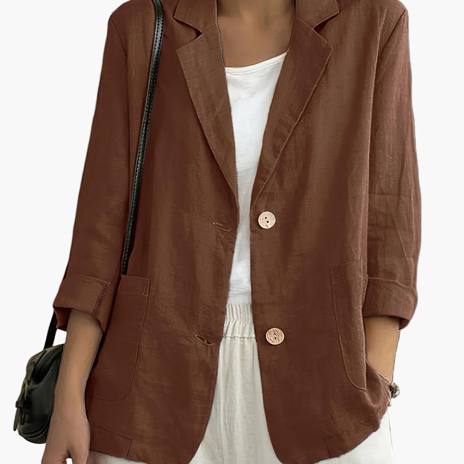 Dameblazer Med To-Knaps Design | Elegant Kontorjakke 11
