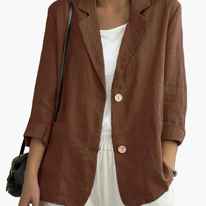 Dameblazer Med To-Knaps Design | Elegant Kontorjakke 11