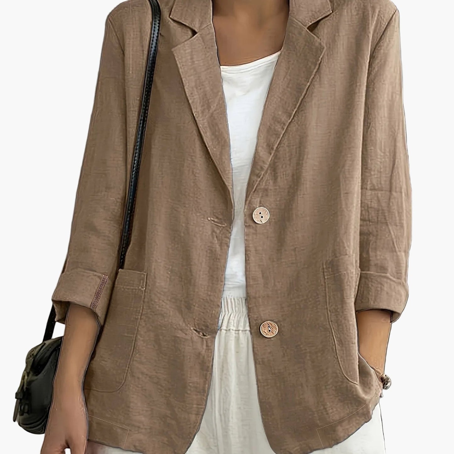 Dameblazer Med To-Knaps Design | Elegant Kontorjakke 13