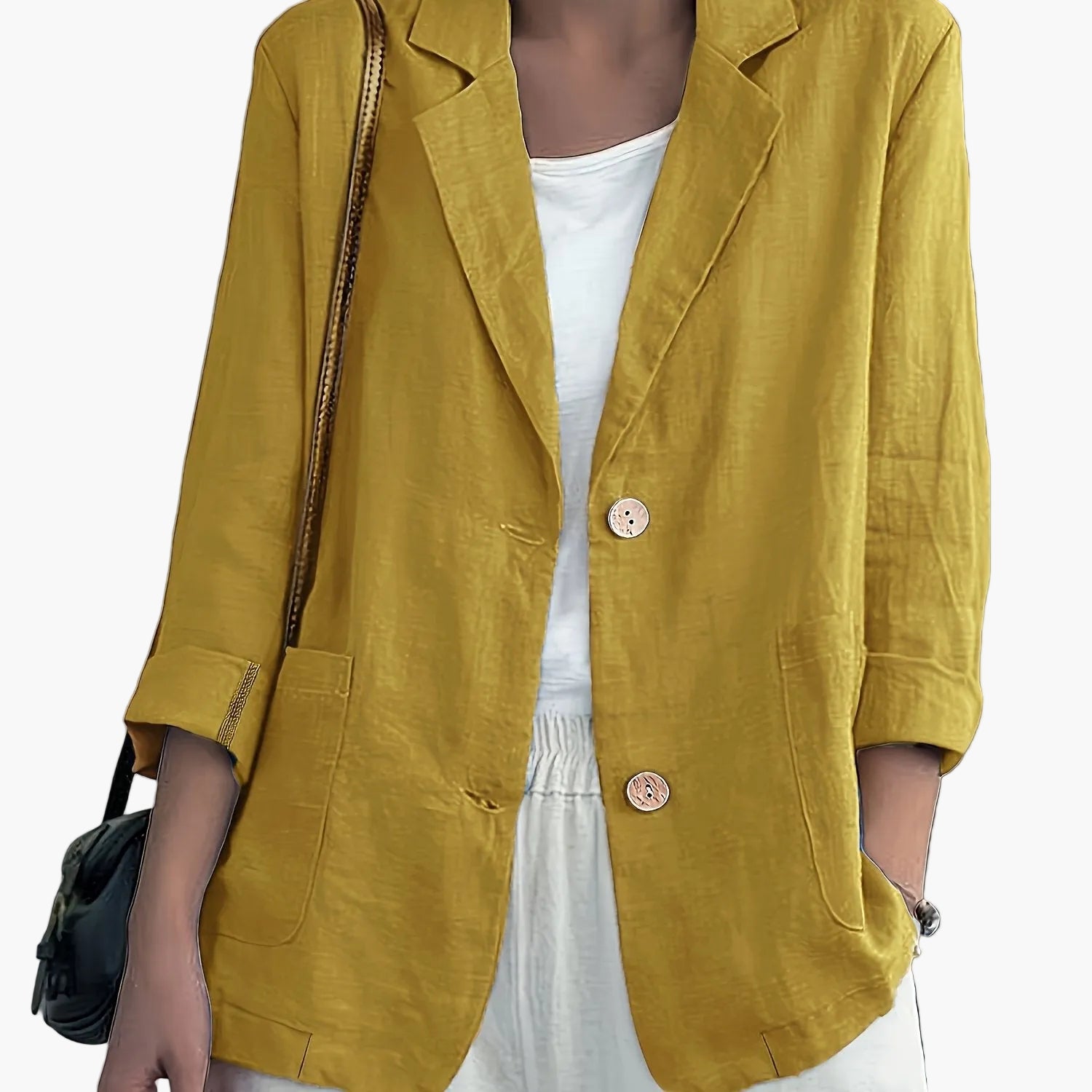 Dameblazer Med To-Knaps Design | Elegant Kontorjakke 14