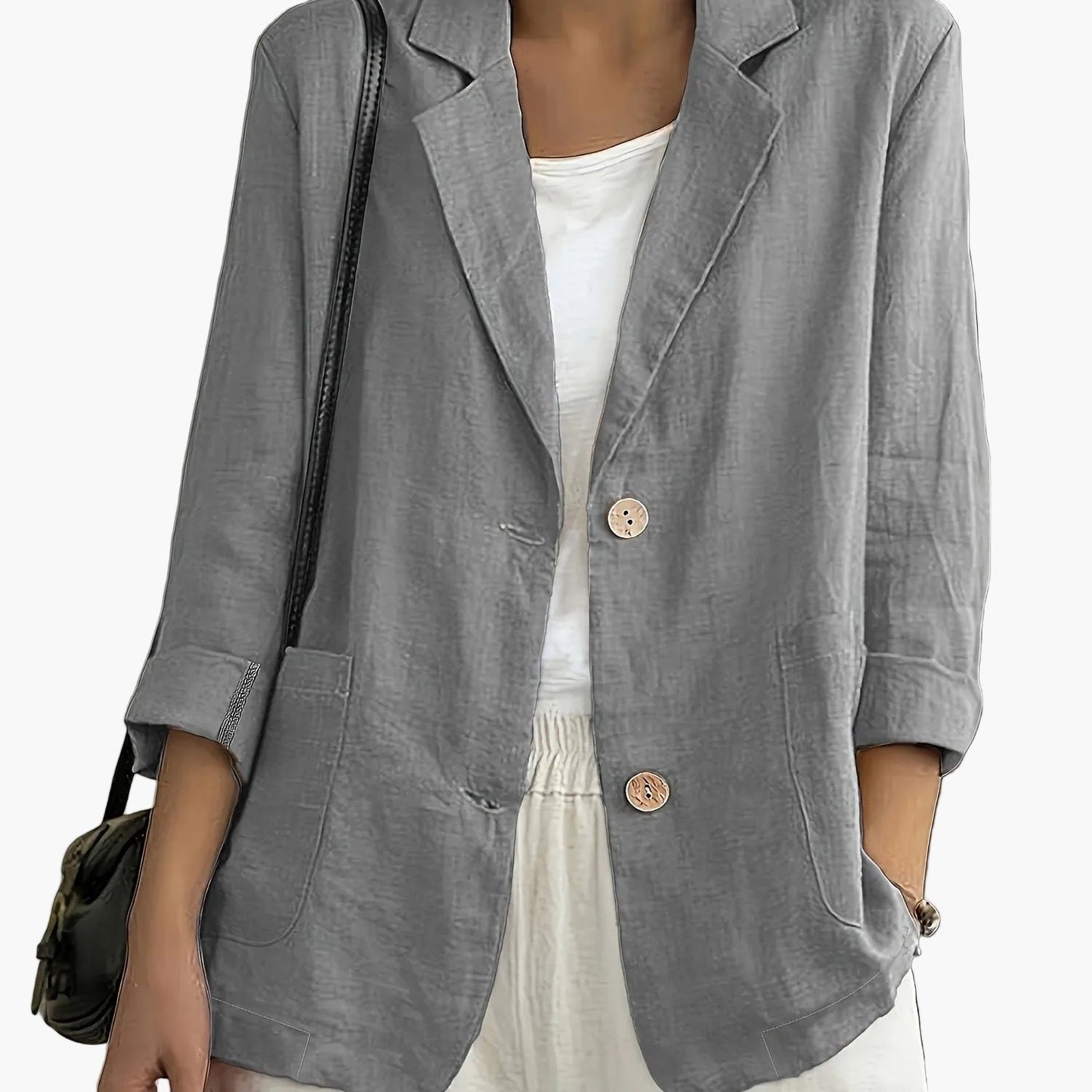 Dameblazer Med To-Knaps Design | Elegant Kontorjakke 15