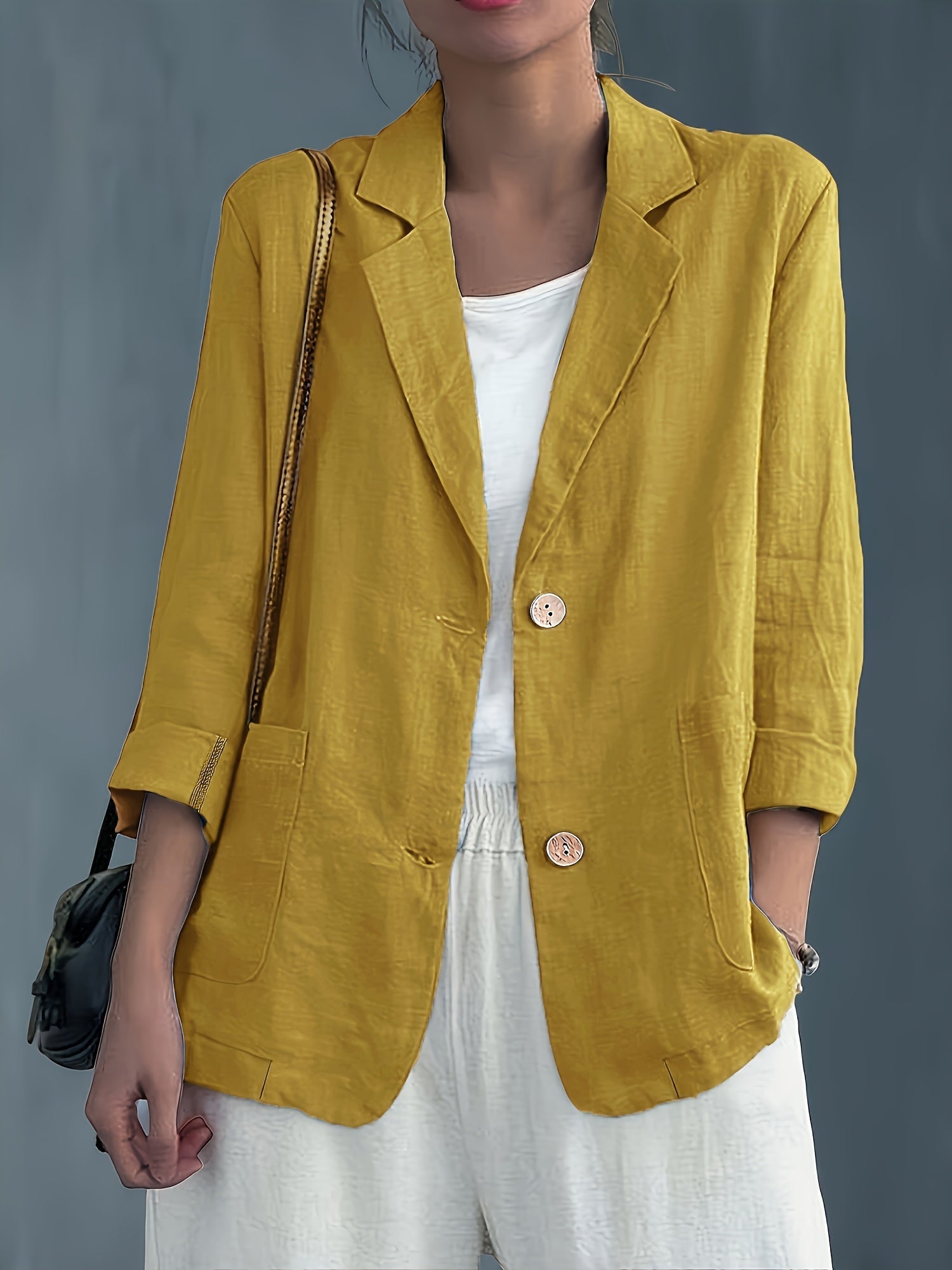 Dameblazer Med To-Knaps Design | Elegant Kontorjakke 7