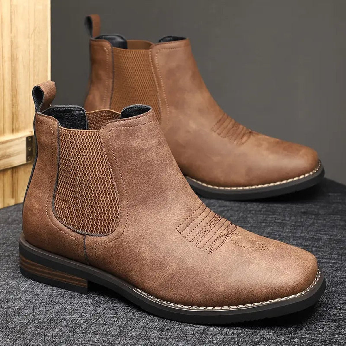 Daniel | Men's Western-Style Chelsea Slip-On Ankle Boots 4