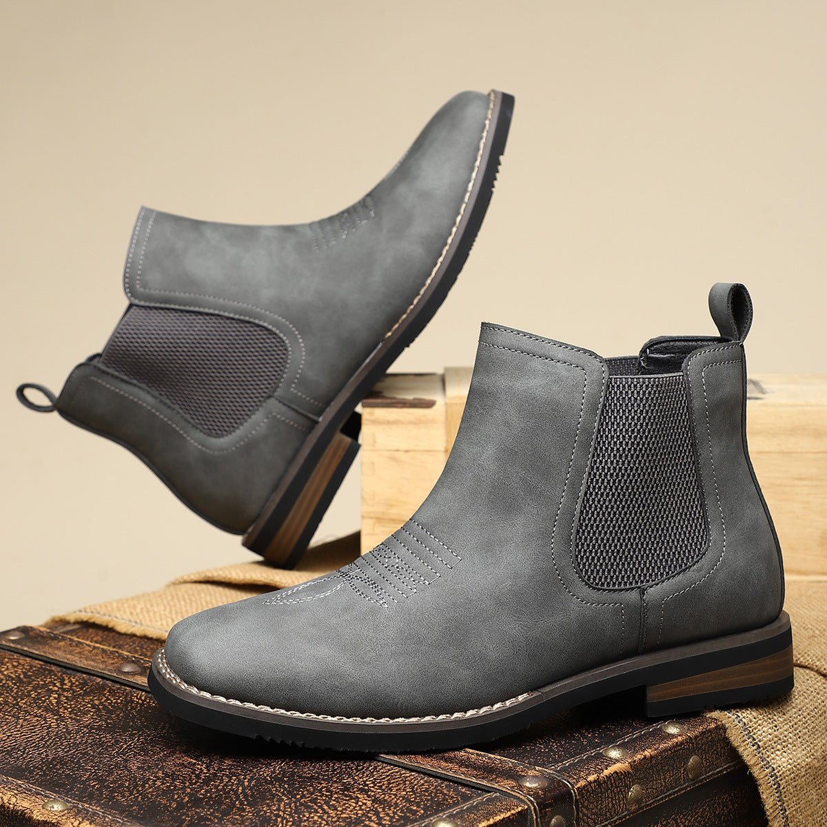 Daniel | Men's Western-Style Chelsea Slip-On Ankle Boots 8