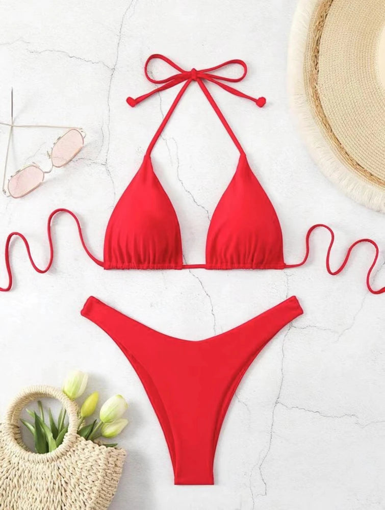 Dobbelt Stof Tanga Bikini Sæt | Badetøj til Damer 11
