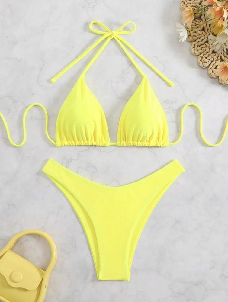 Dobbelt Stof Tanga Bikini Sæt | Badetøj til Damer 14