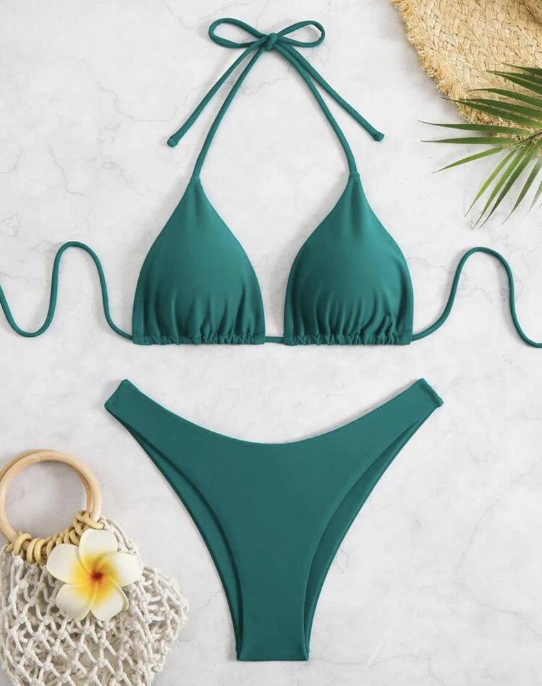 Dobbelt Stof Tanga Bikini Sæt | Badetøj til Damer 6