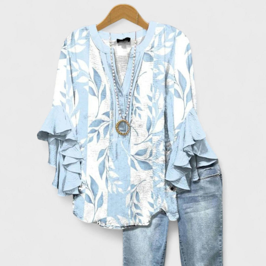Elegant Bluse med Flæseærmer | Sommerbluse til Dame 1