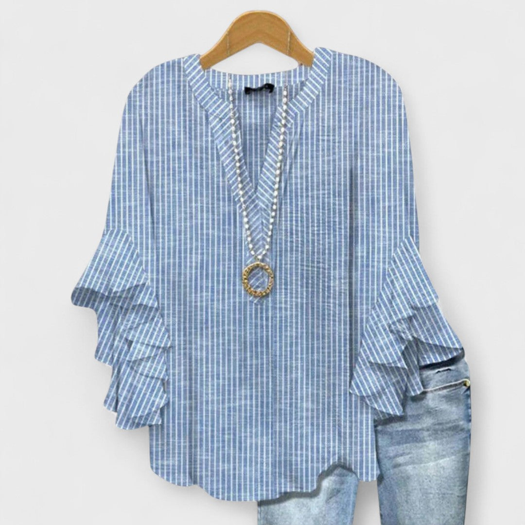 Elegant Bluse med Flæseærmer | Sommerbluse til Dame 2