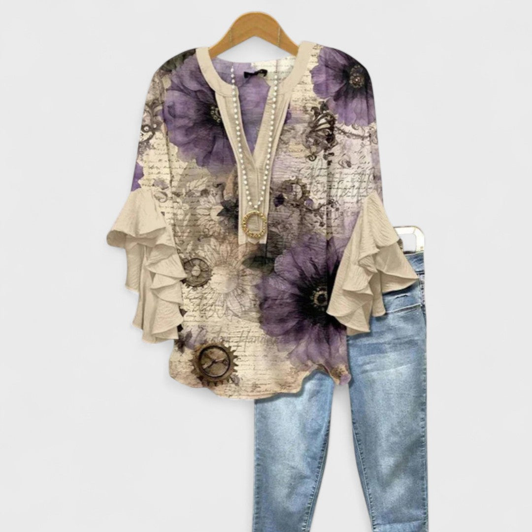 Elegant Bluse med Flæseærmer | Sommerbluse til Dame 5