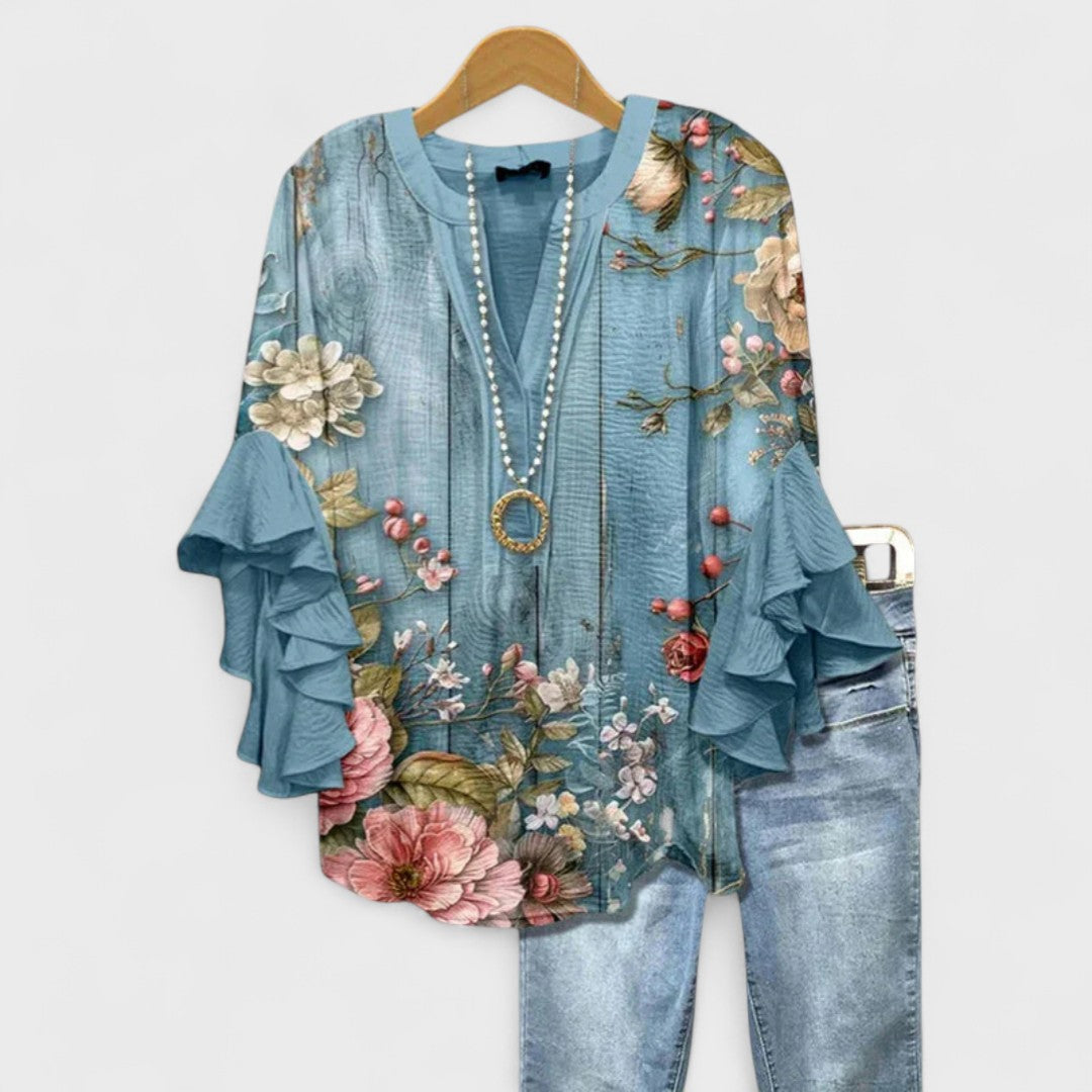 Elegant Bluse med Flæseærmer | Sommerbluse til Dame 6