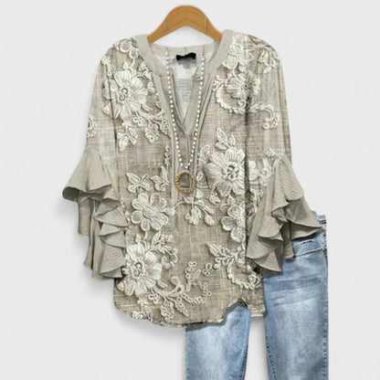 Elegant Bluse med Flæseærmer | Sommerbluse til Dame 7