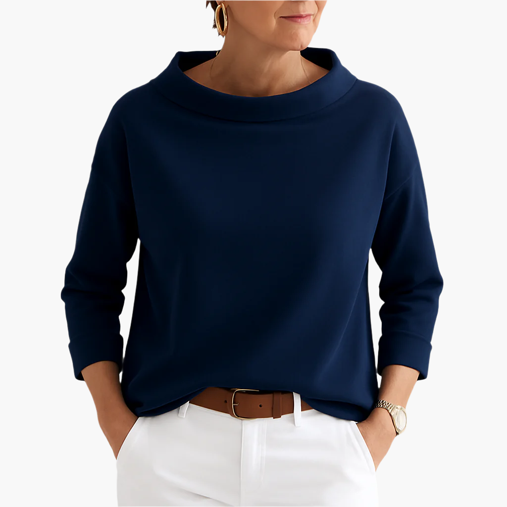 Elegant Dametop med Stand-up Krave | Toppe til Damer 7