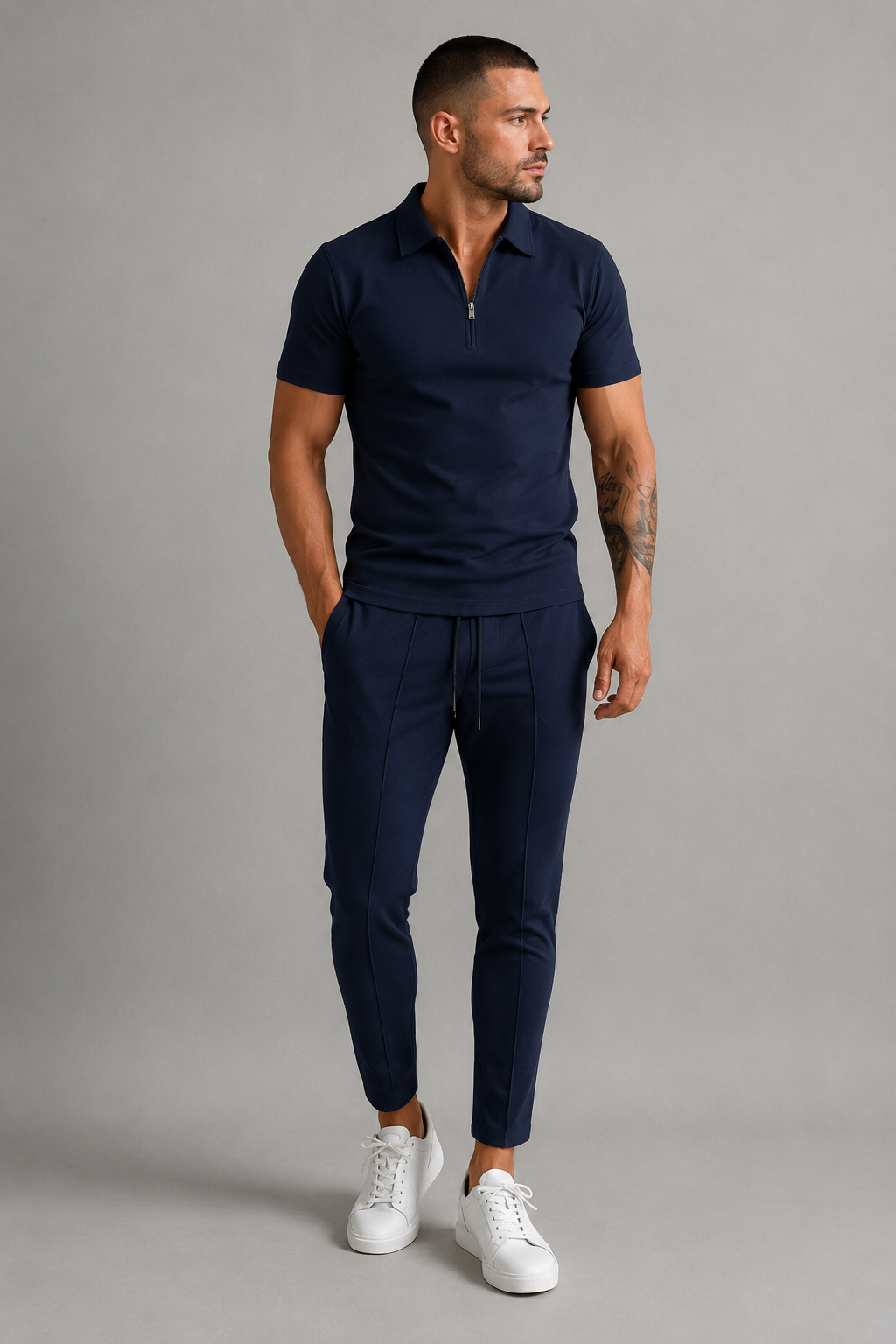 Elegant Poloshirt Sæt | Mænds Casual Outfit 1