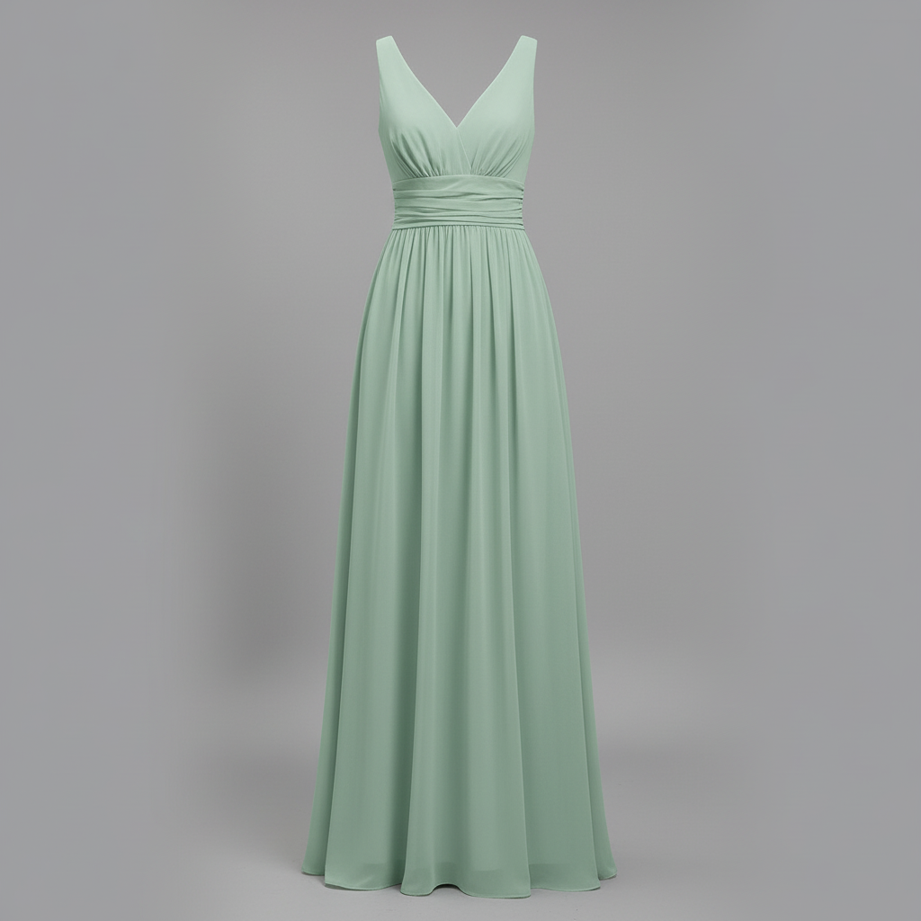 Elegant V-hals Sommerkjole | Ærmeløs Midikjole 6