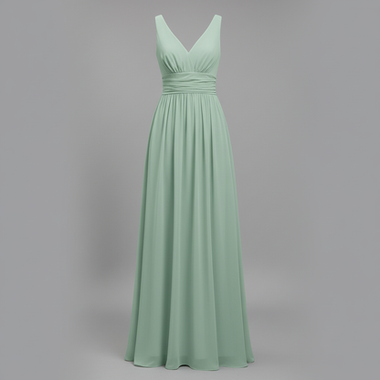 Elegant V-hals Sommerkjole | Ærmeløs Midikjole 6