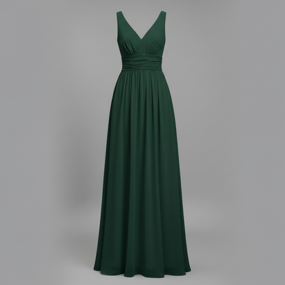Elegant V-hals Sommerkjole | Ærmeløs Midikjole 7