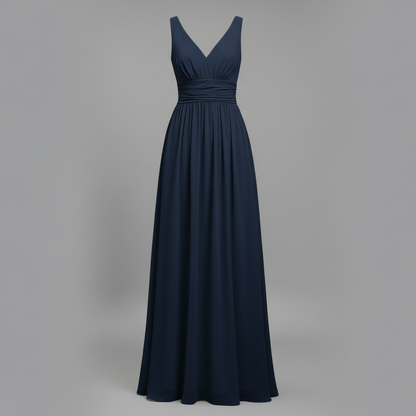 Elegant V-hals Sommerkjole | Ærmeløs Midikjole 8