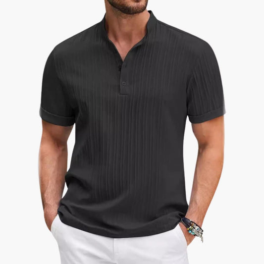 Henley T-shirt til mænd | Casual Poloshirt 0
