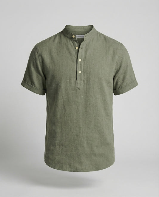 Herre Poloshirt V-hals | Kortærmet Casual Top 0