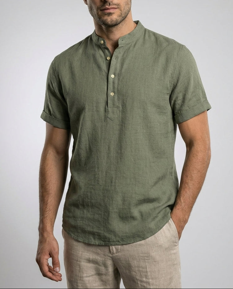 Herre Poloshirt V-hals | Kortærmet Casual Top 1